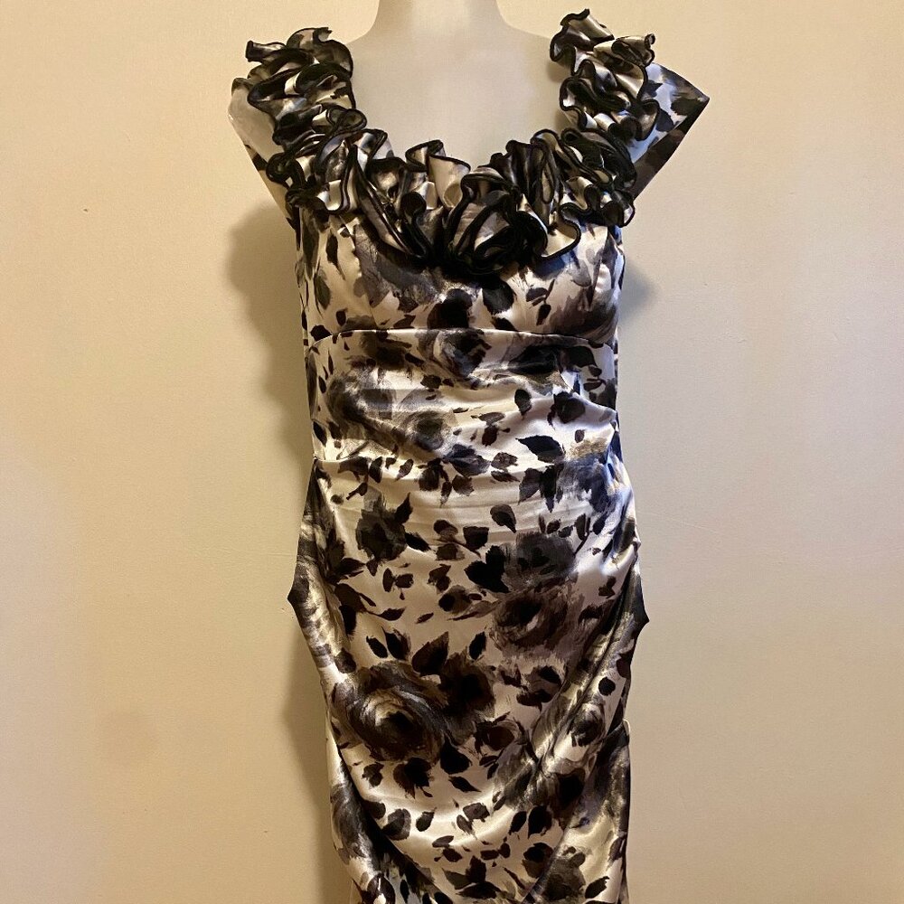 Xscape floral satin midi dress